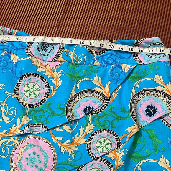 IBKUL women’s Debbie layered blue and Pink Patterned Mini Skort size XL - Picture 6 of 8